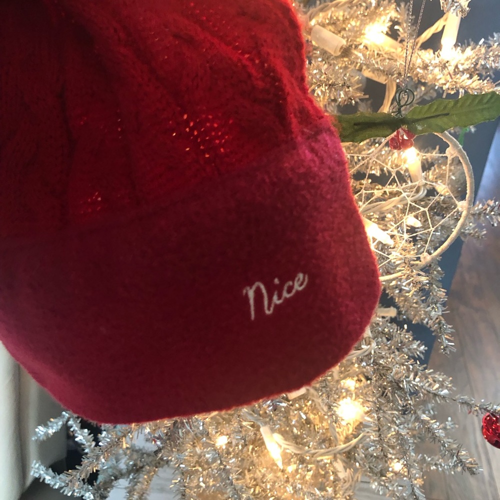 Naughty/nice Red winter scarf by Hallmark